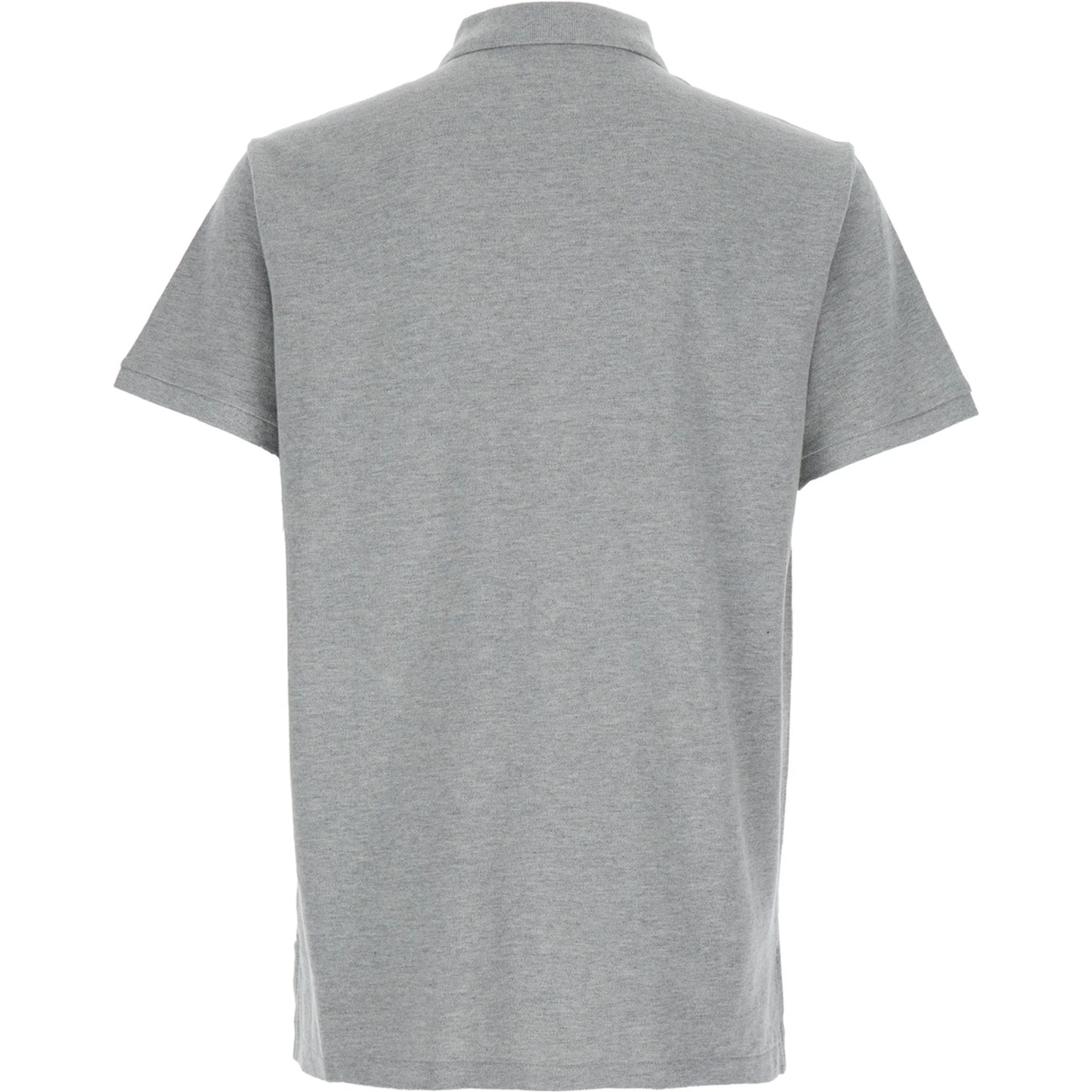 "Custom Fit" Grey Polo Shirt with Pony Detail on the Front in Cotton Man