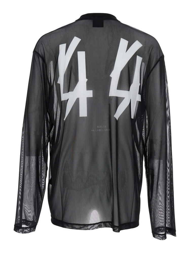 Black Turtleneck Sweater with Semi-Sheer Design in Mesh Man alternative