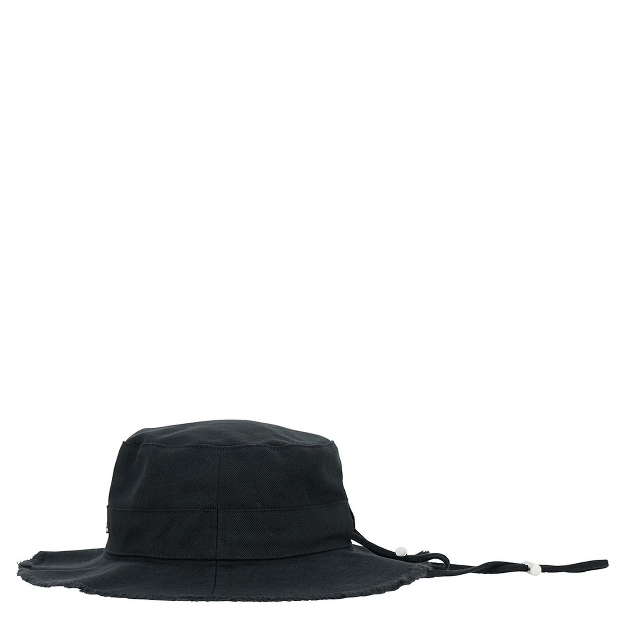 Le Bob Artichaut Black Hat with Metal Logo in Canvas Man