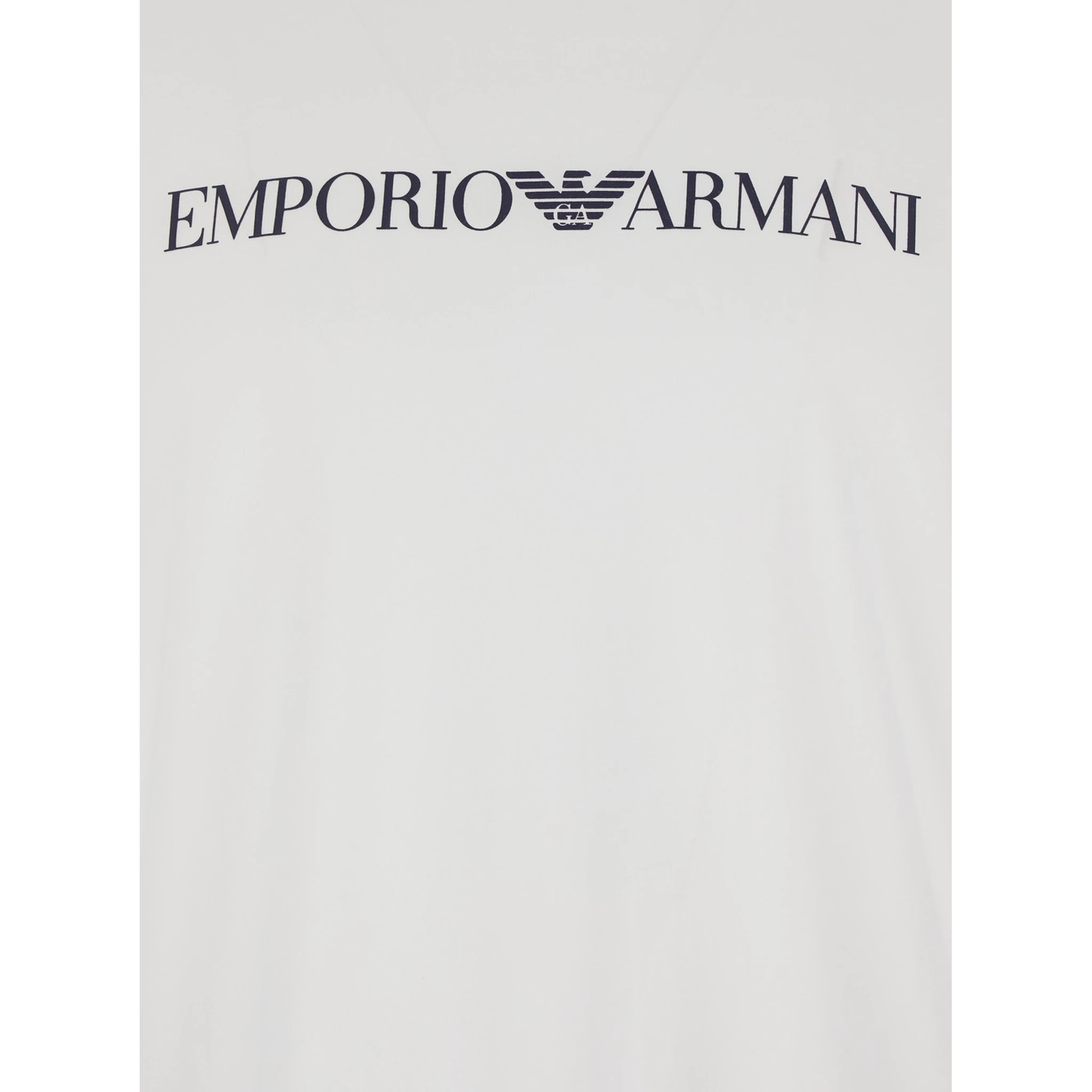 White and Black Crewneck T-Shirt with Writing in Cotton