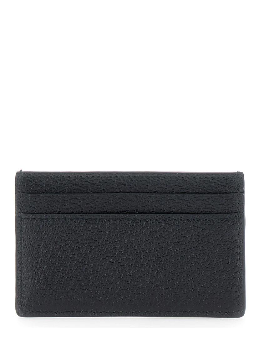 Black GG Marmont Cardholder with Aged-gold Logo in Leather Man