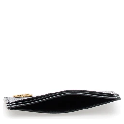 Black GG Marmont Cardholder with Aged-gold Logo in Leather Man
