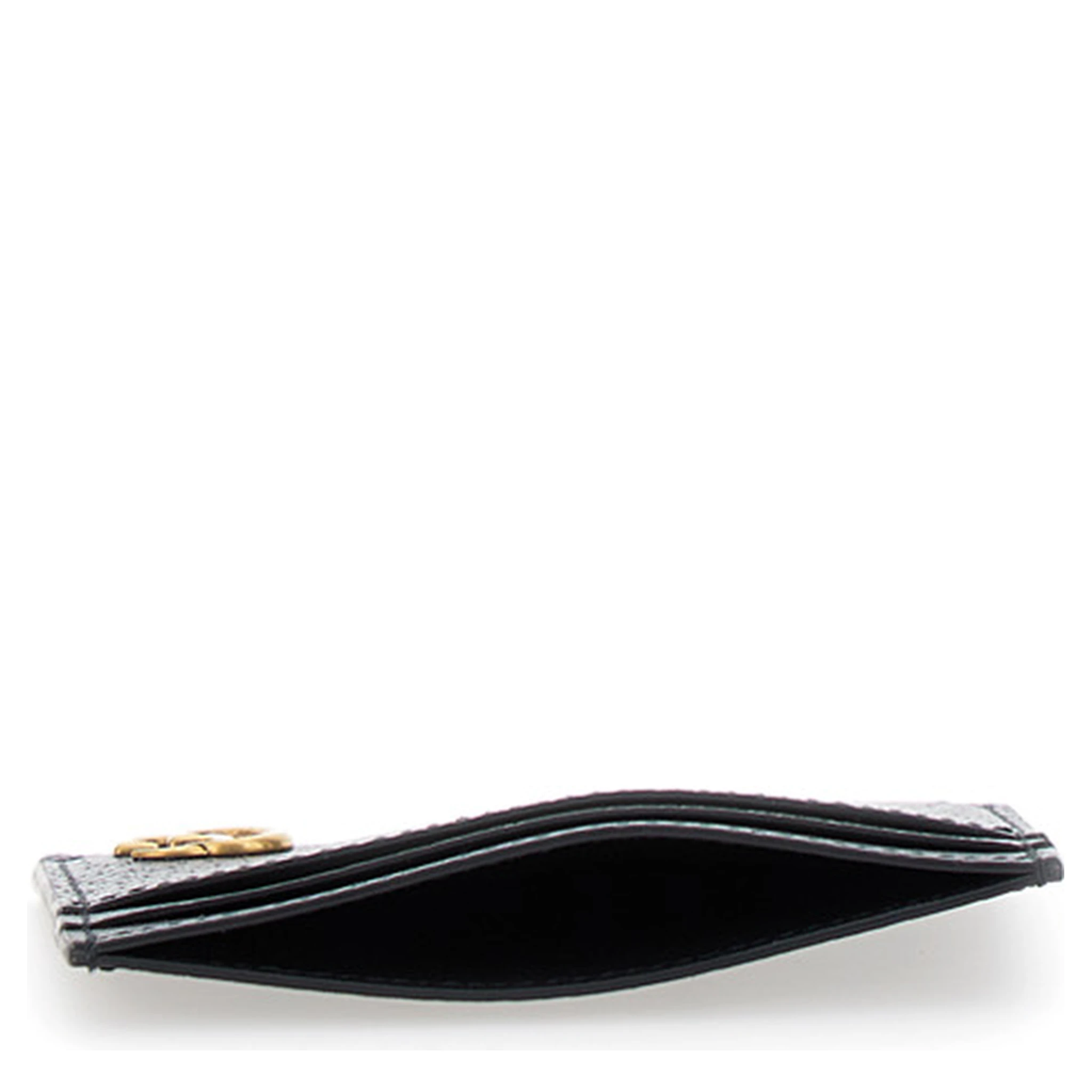 Black GG Marmont Cardholder with Aged-gold Logo in Leather Man