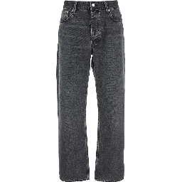 Black Jeans with Belt Loops in Denim Man