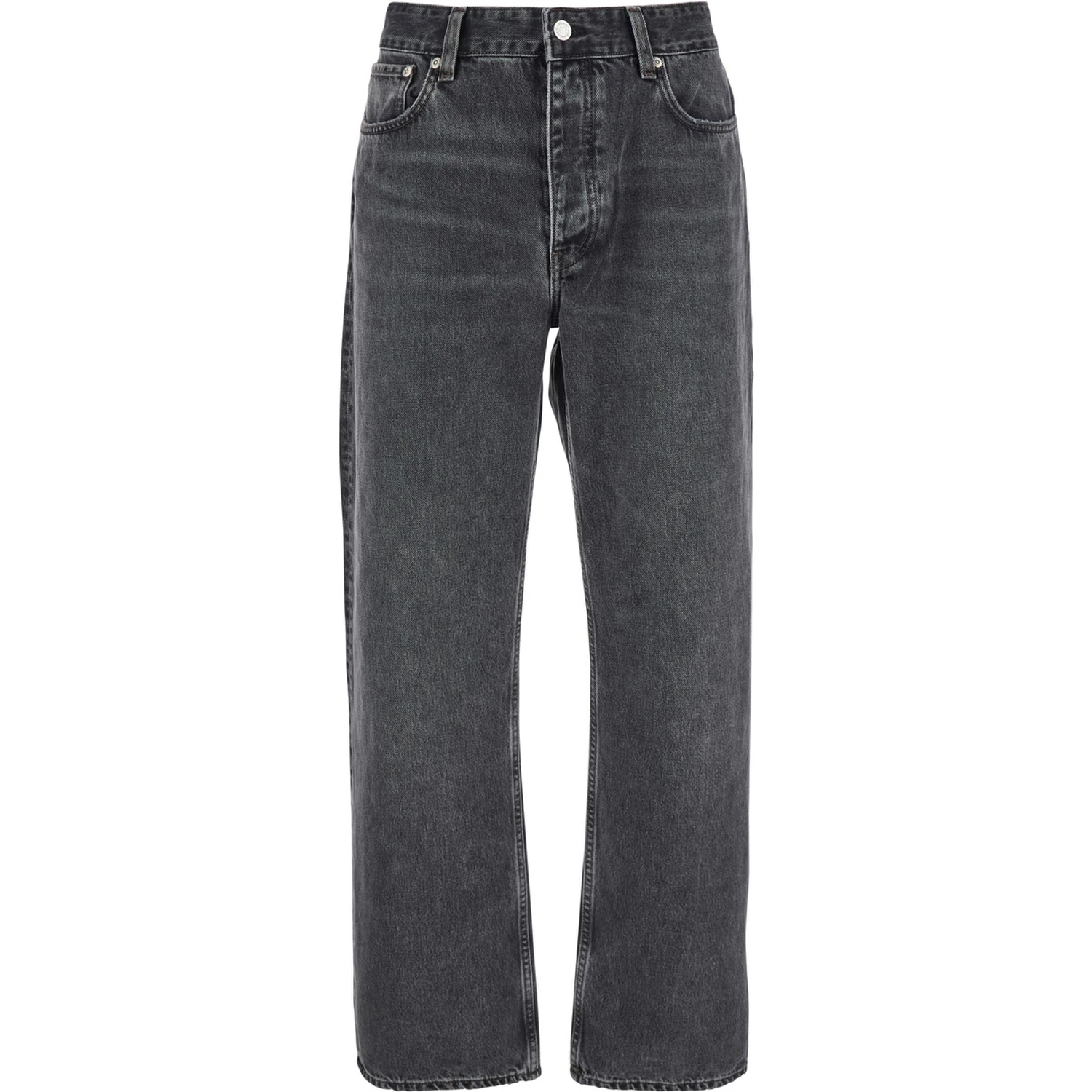 Black Jeans with Belt Loops in Denim Man