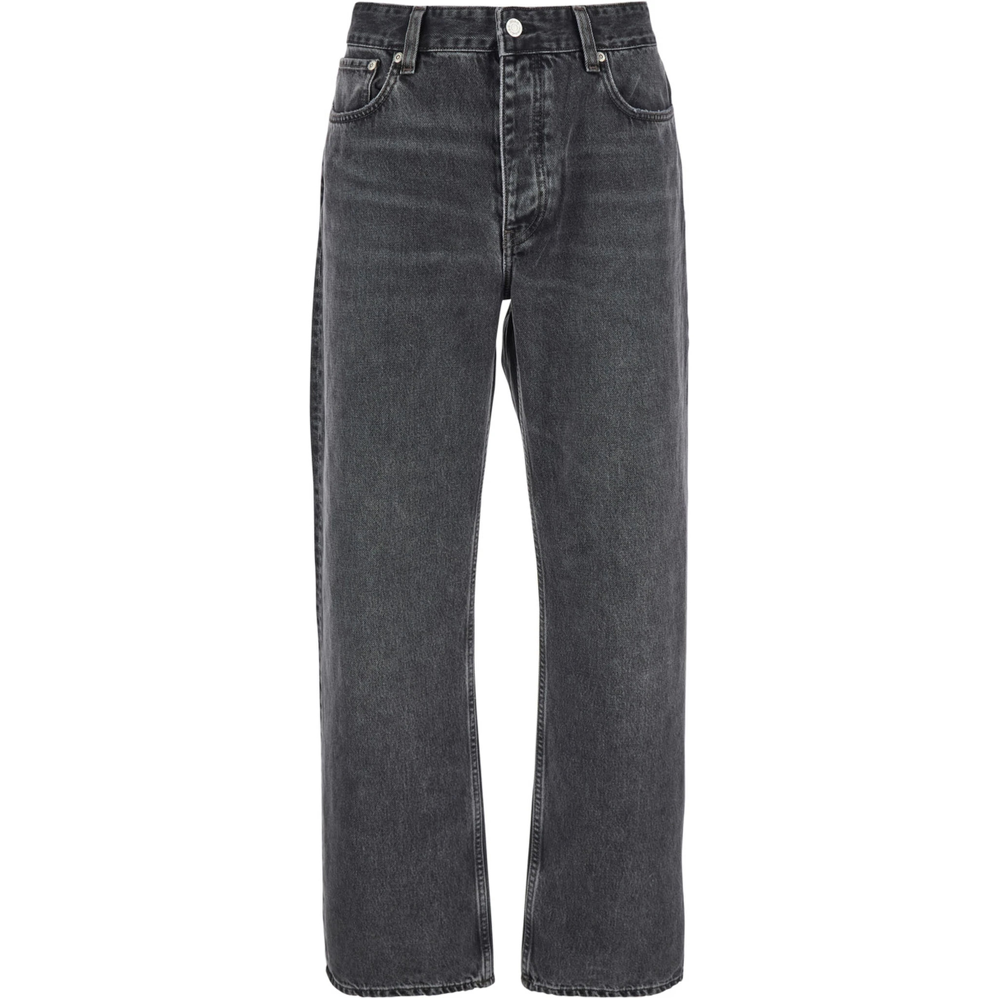 Black Jeans with Belt Loops in Denim Man