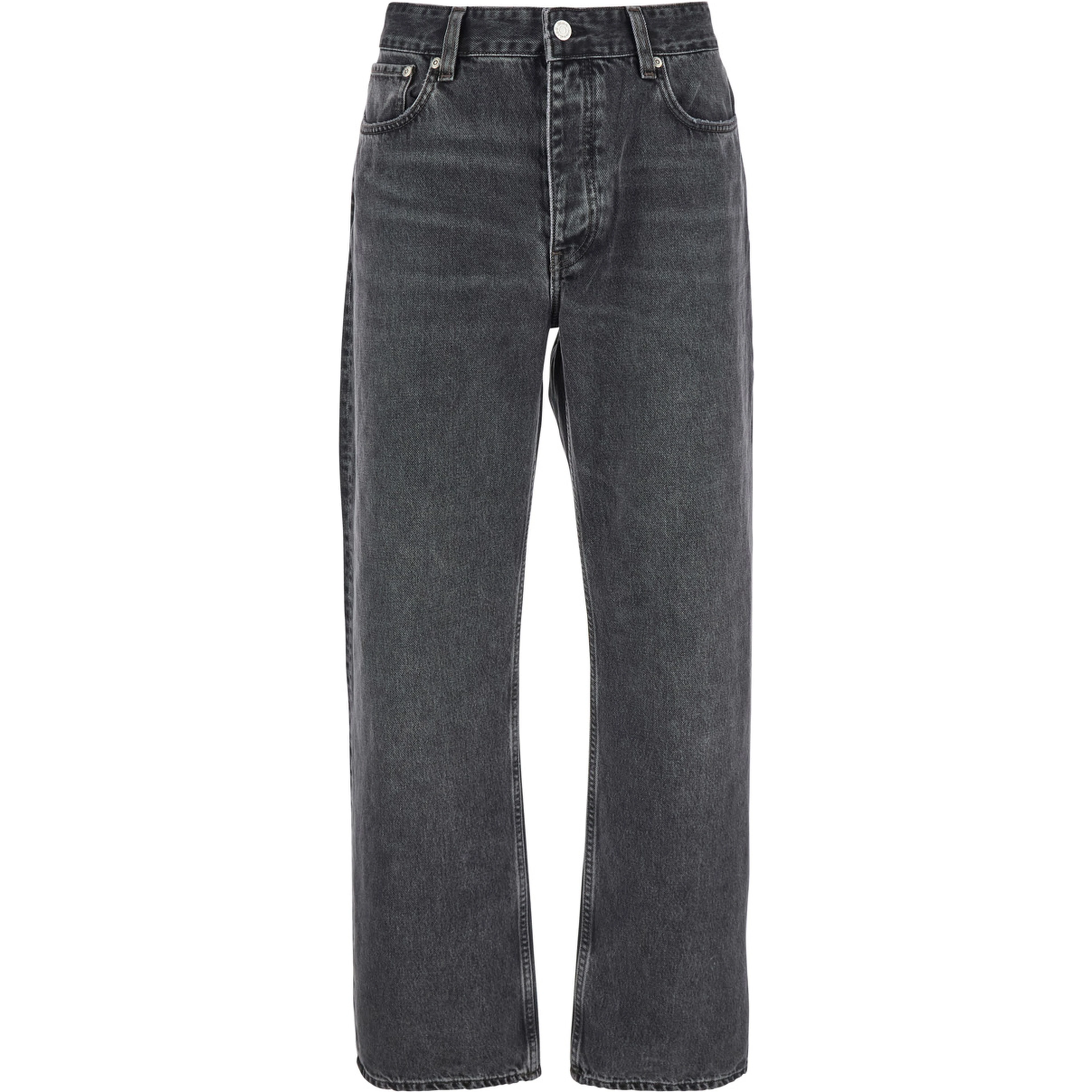 Black Jeans with Belt Loops in Denim Man