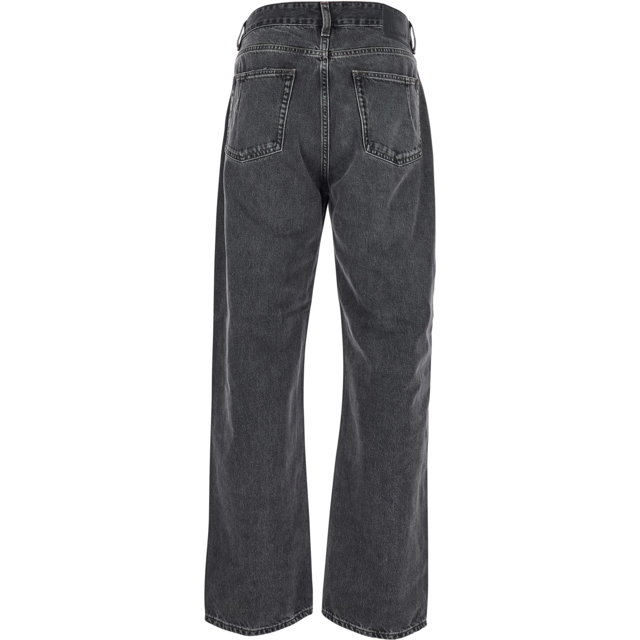 Black Jeans with Belt Loops in Denim Man