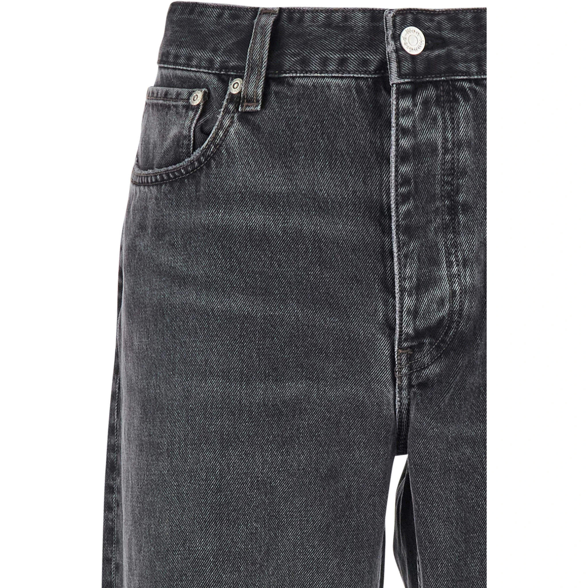 Black Jeans with Belt Loops in Denim Man