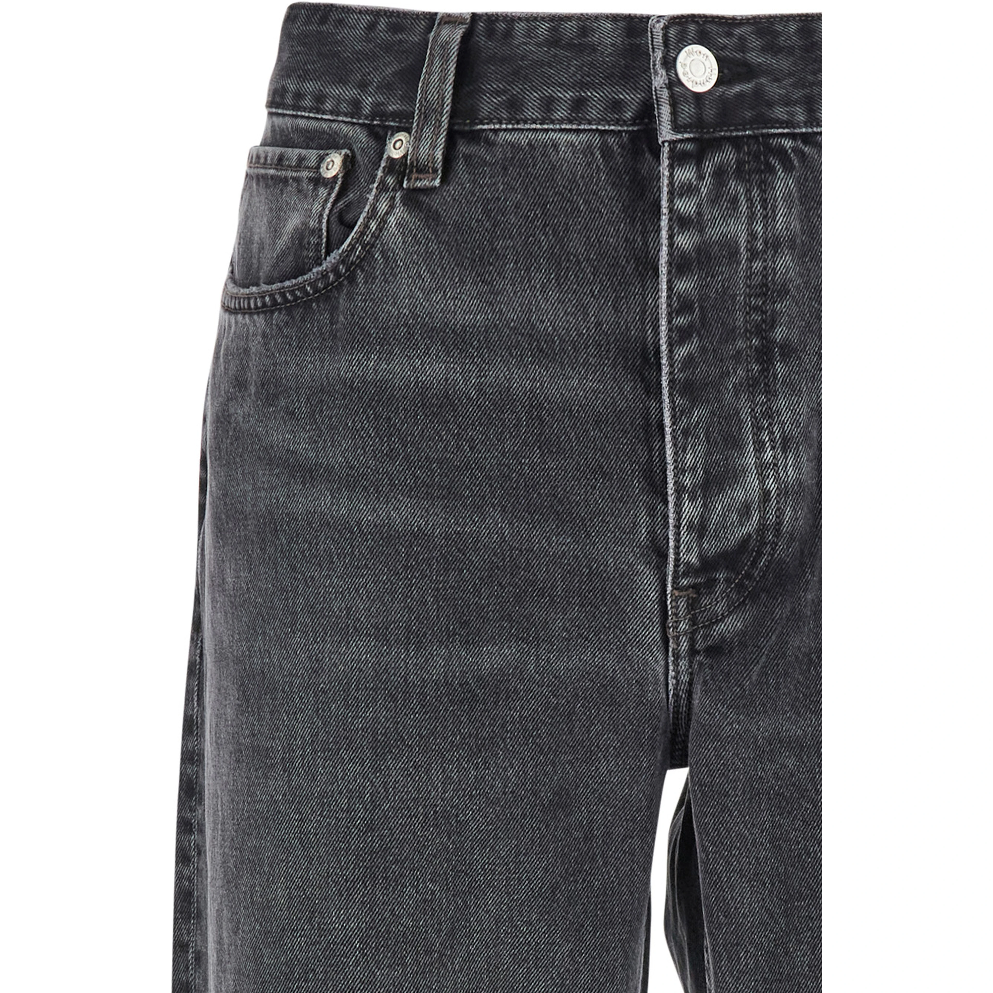 Black Jeans with Belt Loops in Denim Man