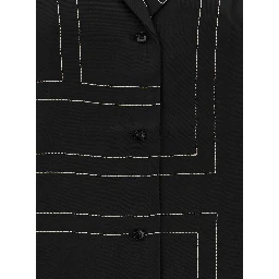 Black Shirt with All-Over Monogram Print in Silk Woman