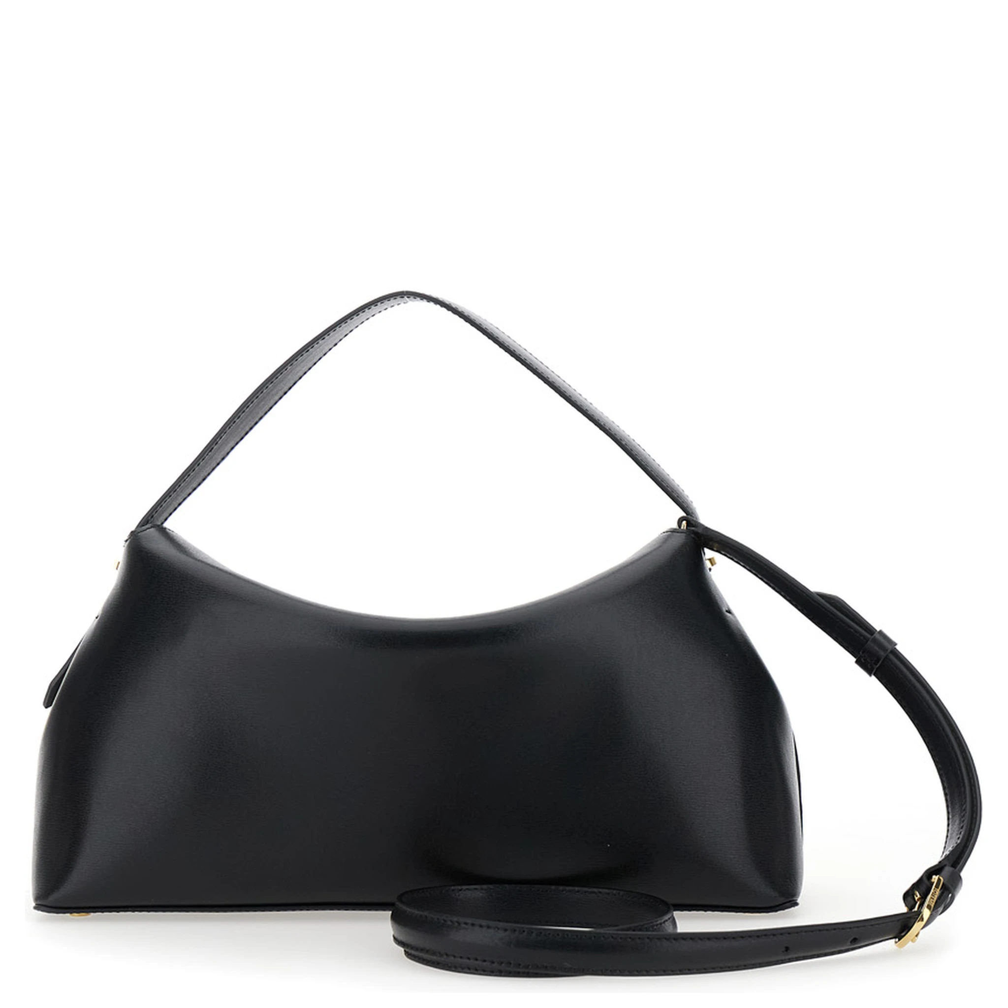 T-Lock Black  Handbag with Shoulder Strap and T-Closure in Grained Leather Woman