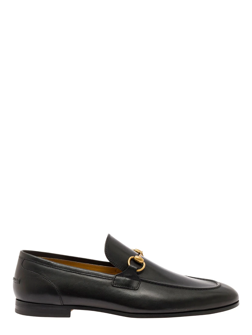 Jordaan Black Loafers with Horsebit Detail in Leather Man
