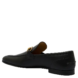 Jordaan Black Loafers with Horsebit Detail in Leather Man