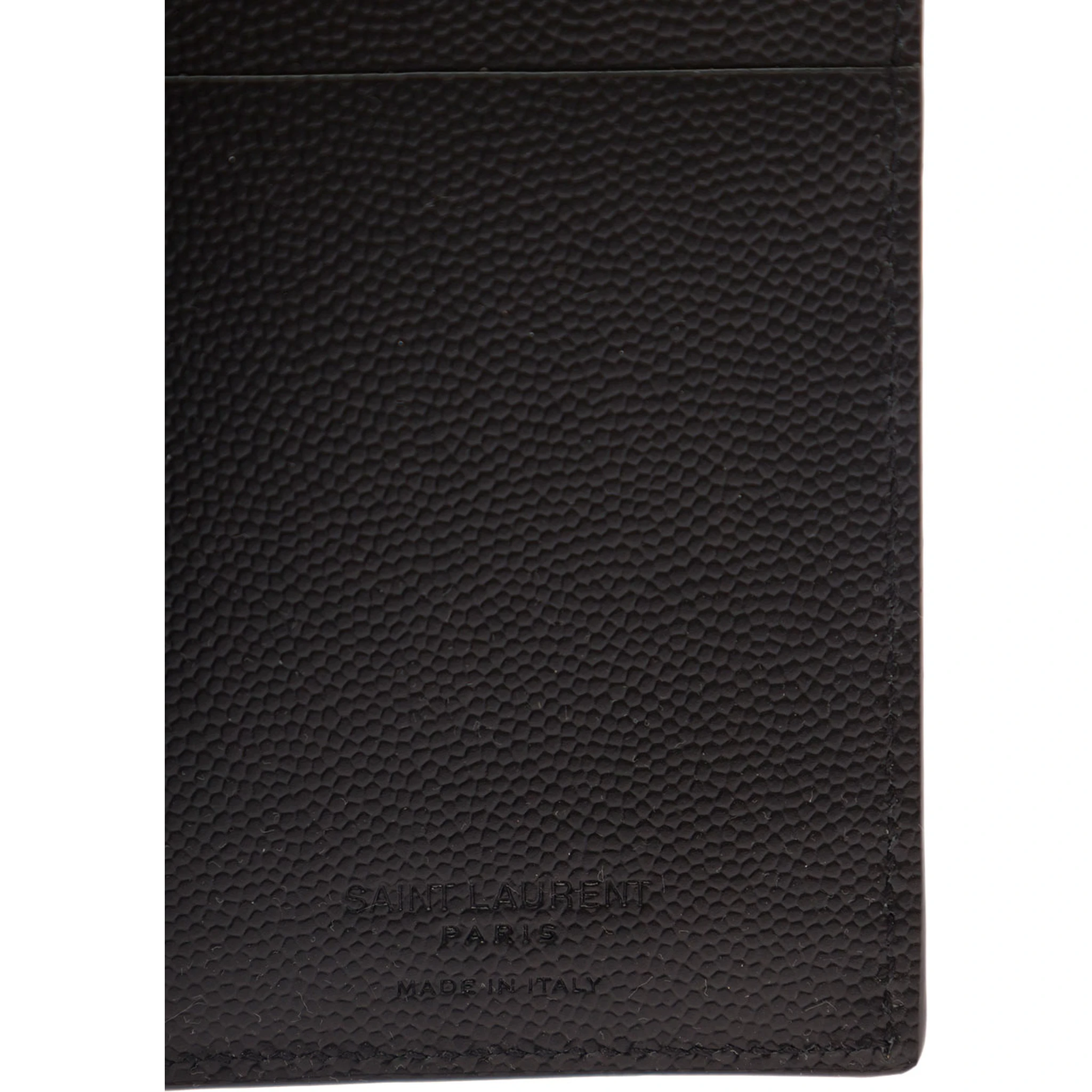 Black Card-Holder with Embossed Logo in Grain de Poudre Leather Man