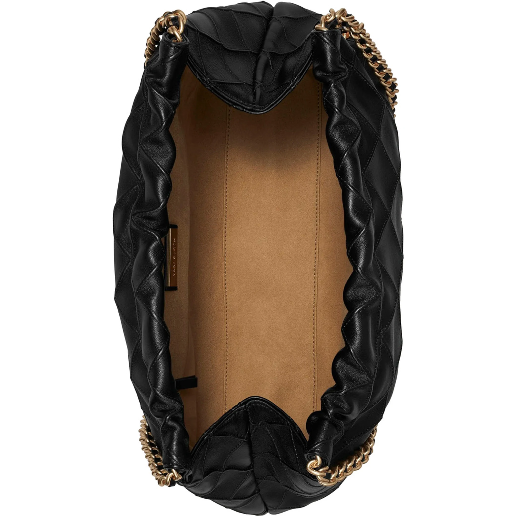 Fleming Black Diamond Quilted Shoulder Bag with Chain-Link Handles in Leather Woman