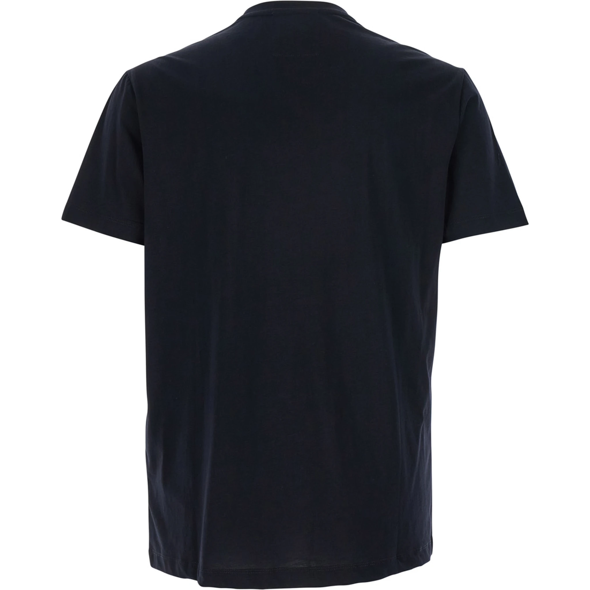 Blue Crewneck T-Shirt with Logo Embroidery on the Front in Cotton Man