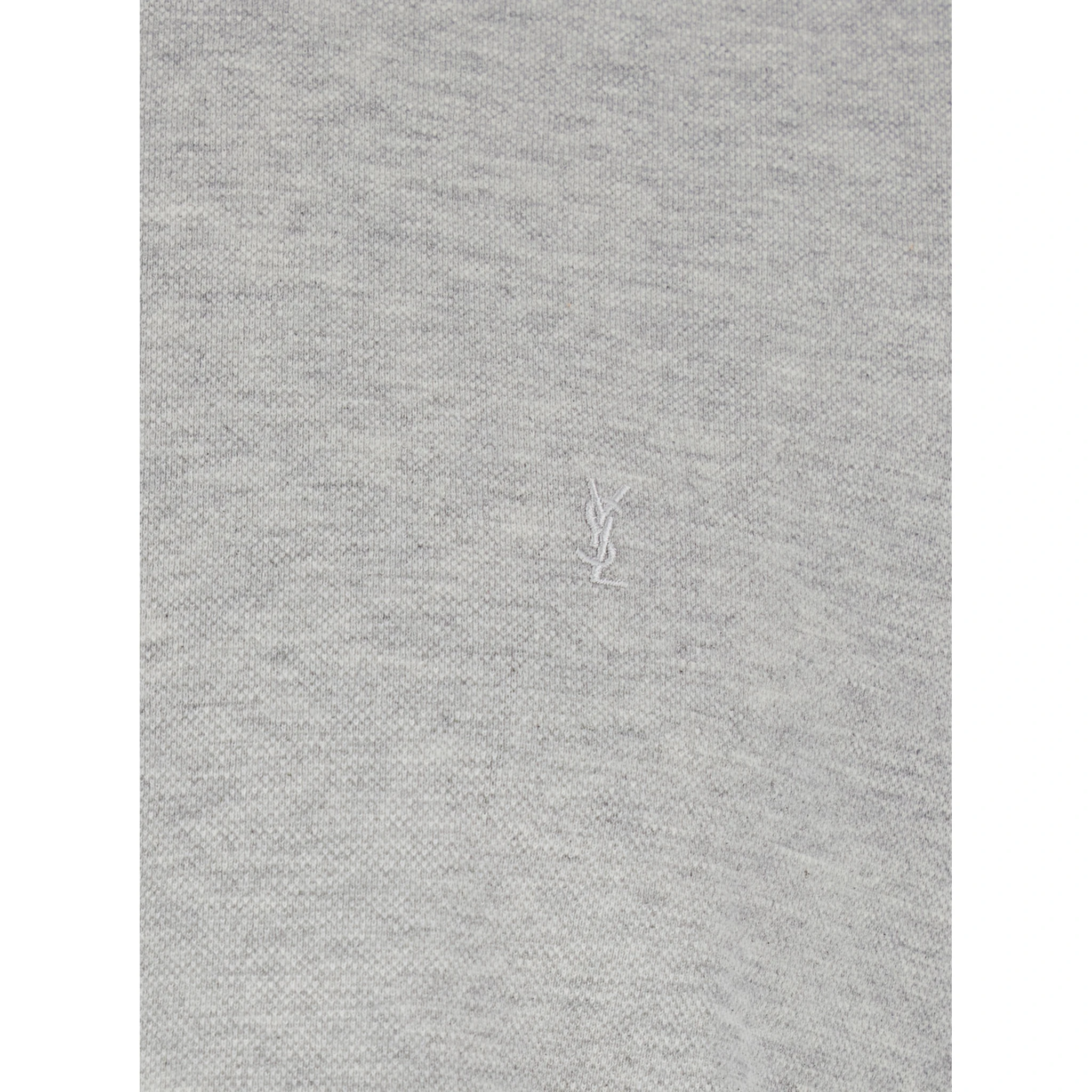 Grey Crewneck T-Shirt with Cassandre Embroidery in Cotton Man
