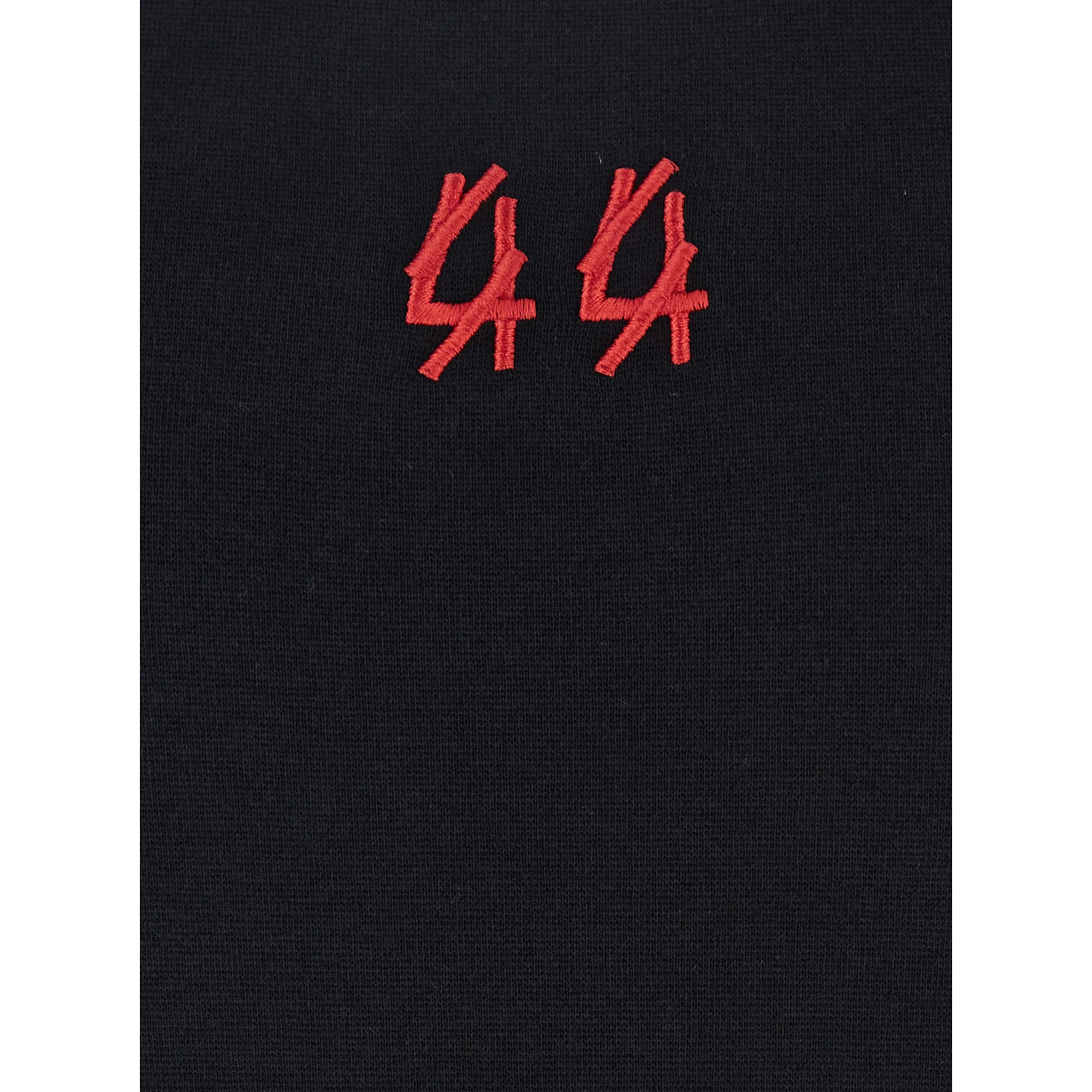 Black Crewneck Sleeveless Top with Embroidery on the Front in Cotton Man