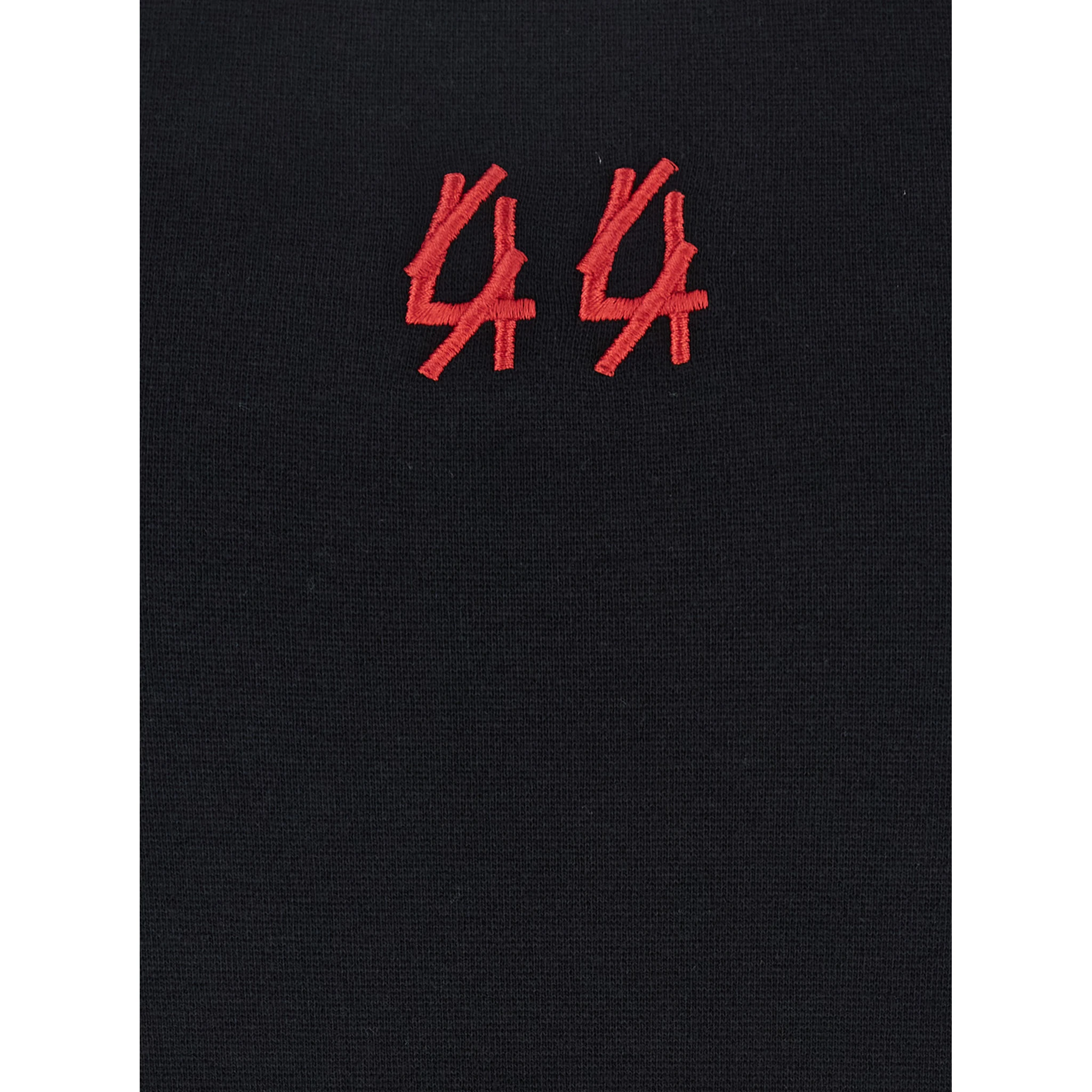 Black Crewneck Sleeveless Top with Embroidery on the Front in Cotton Man