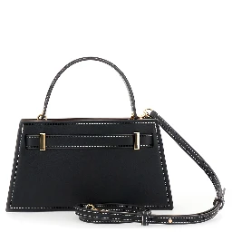 Petite Lee Radziwill Black Crossbody Bag with Adjustable and Removable Shoulder Strap and T-Buckle Closure in Leather Woman