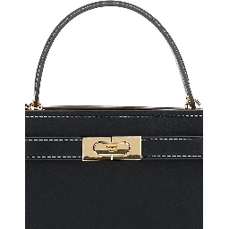 Petite Lee Radziwill Black Crossbody Bag with Adjustable and Removable Shoulder Strap and T-Buckle Closure in Leather Woman