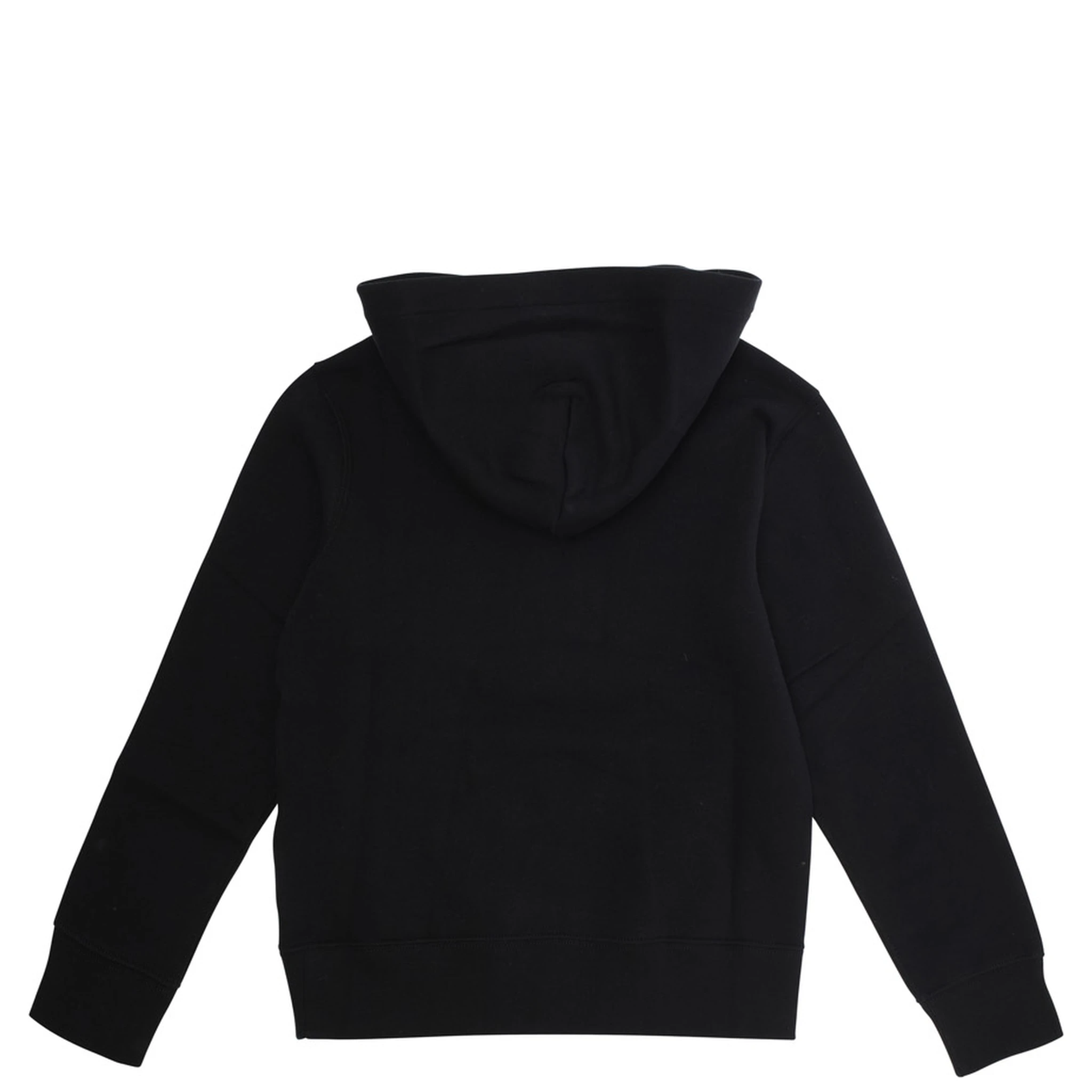 Black Sweatshirt with Fixed Hood and Pony Logo on Front in Cotton Boy