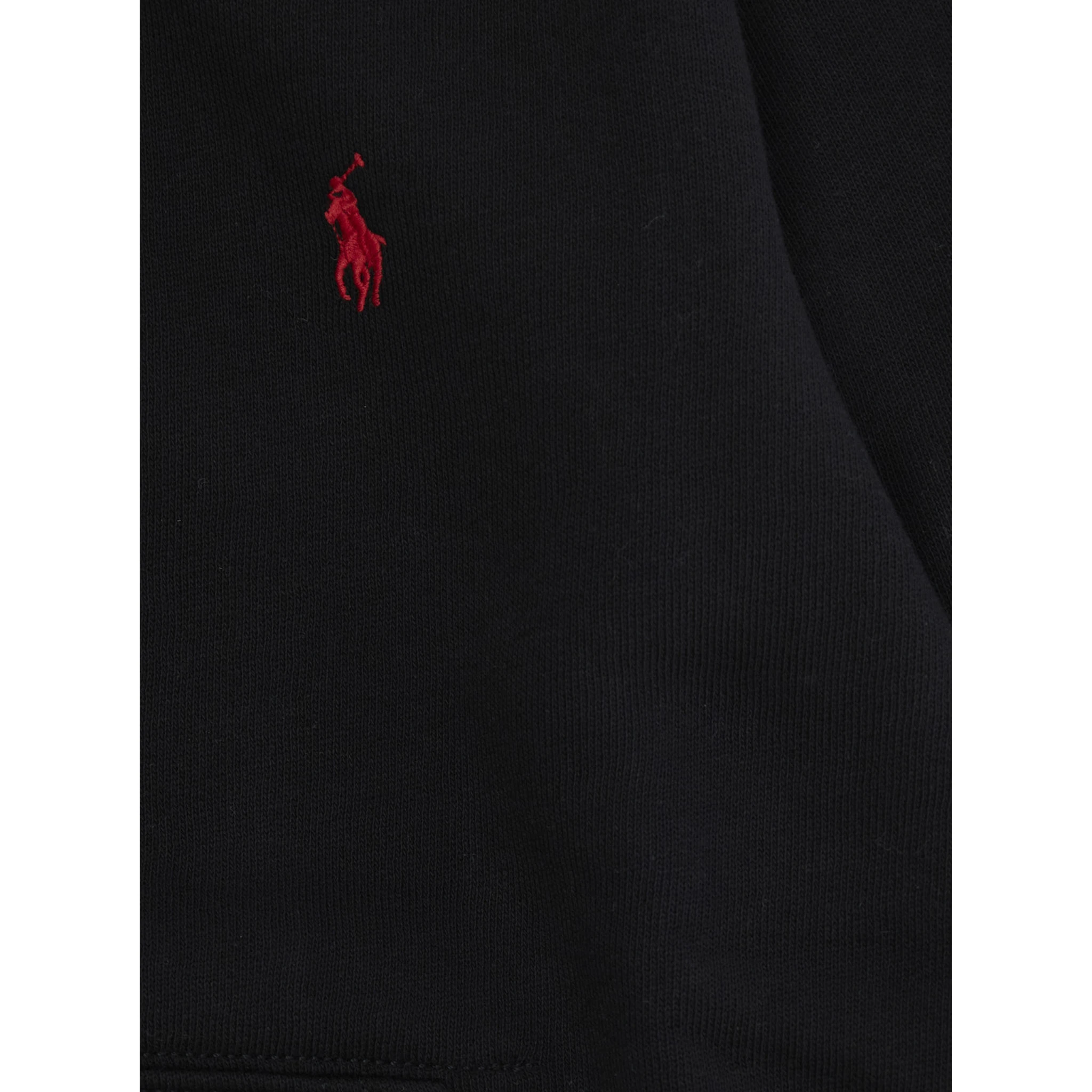 Black Sweatshirt with Fixed Hood and Pony Logo on Front in Cotton Boy