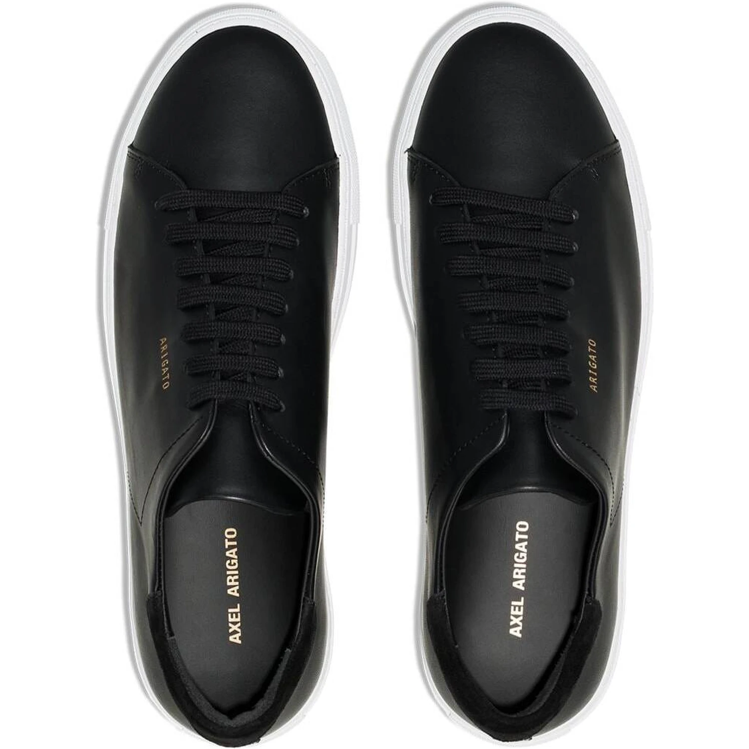 90 Clean Black Low Top Sneakers with Logo Lettering on the Side in Leather Man