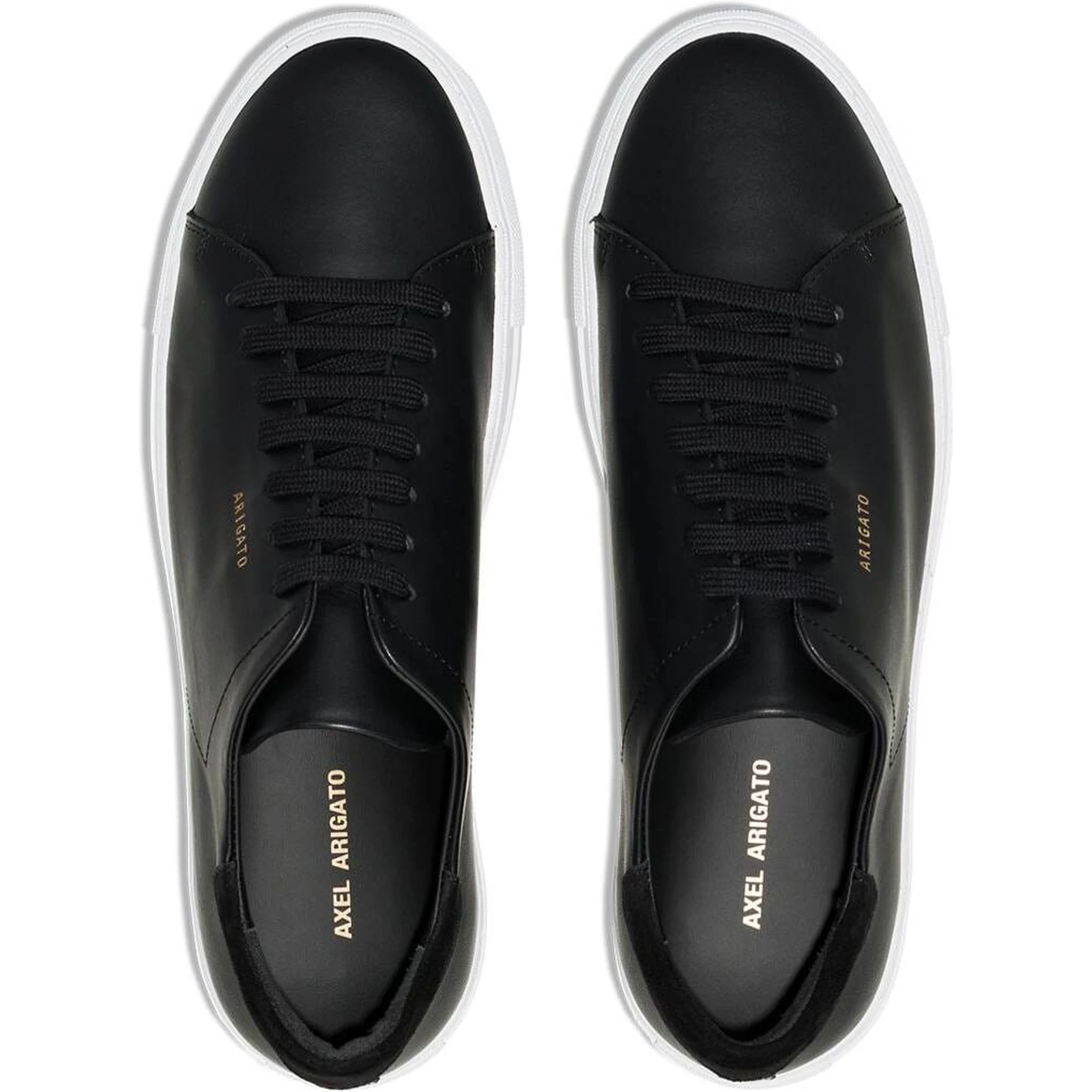 90 Clean Black Low Top Sneakers with Logo Lettering on the Side in Leather Man