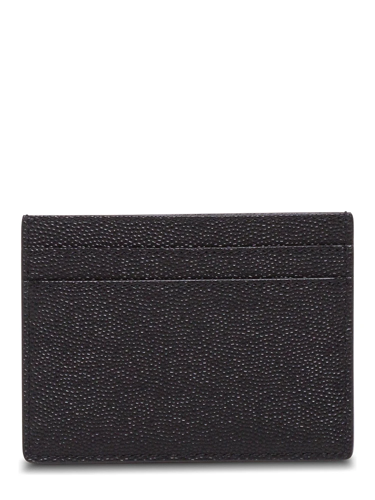 Saint Laurent Womans Grain de Poudre Blck Leather Cardholder alternative