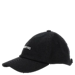 La Casquette Gadjo Black Baseball Cap with Logo Lettering on the Front in Cotton Man