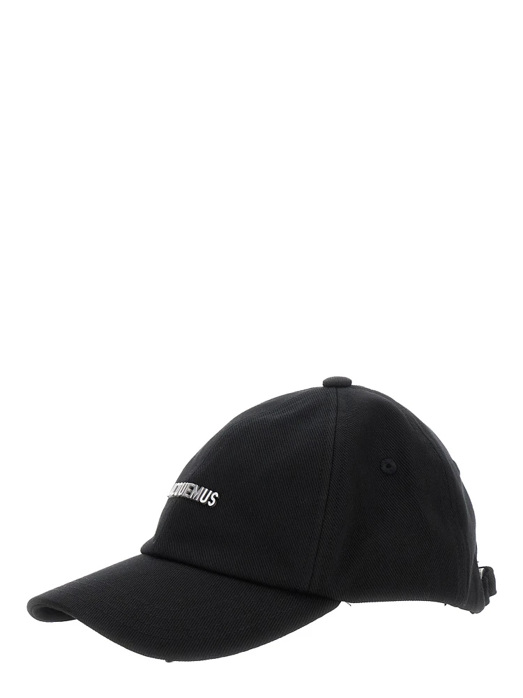 La Casquette Gadjo Black Baseball Cap with Logo Lettering on the Front in Cotton Man