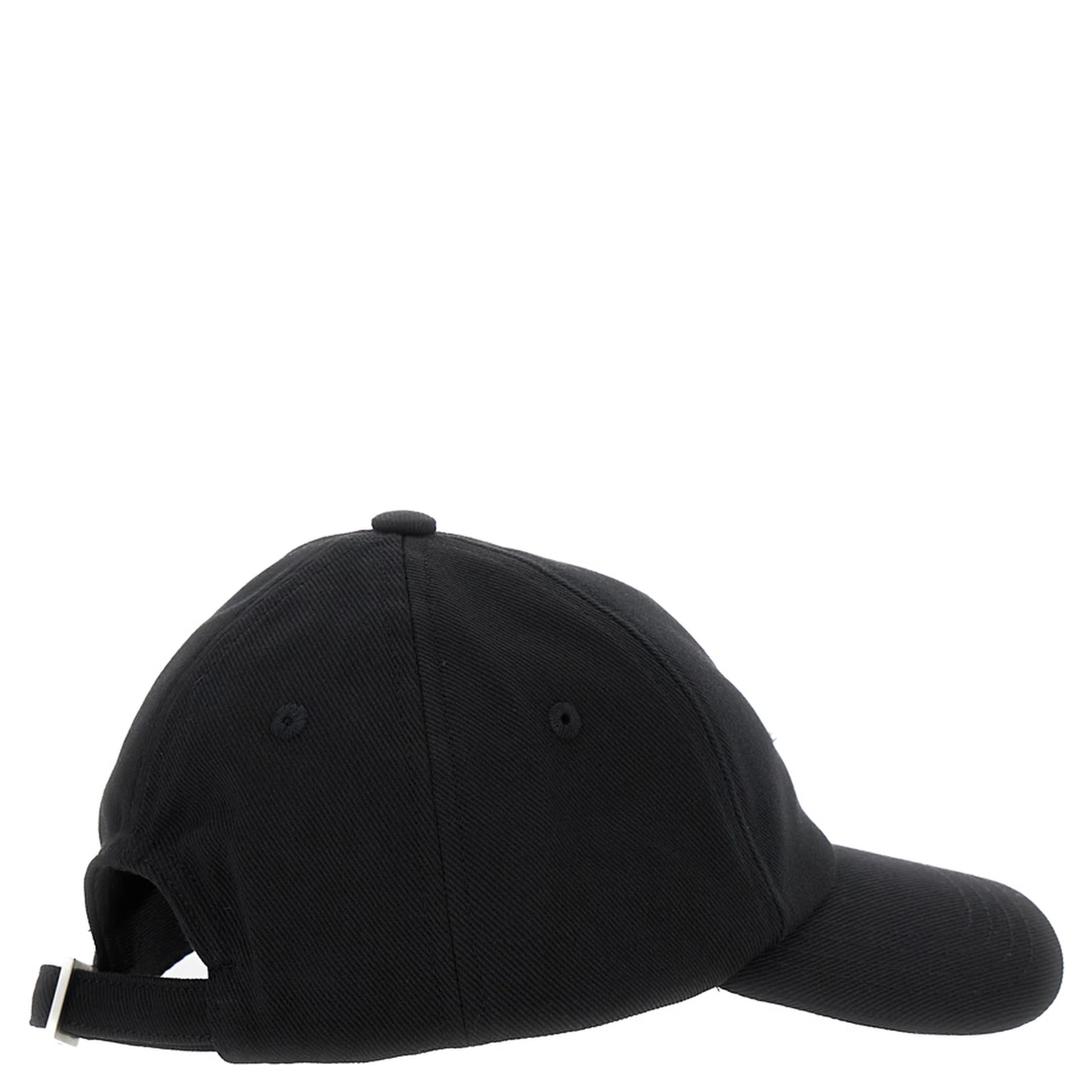 La Casquette Gadjo Black Baseball Cap with Logo Lettering on the Front in Cotton Man