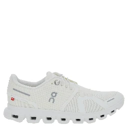 Cloud 6 White Low Top Sneakers with Mesh Details and Logo on the Side in Tech Fabric Woman