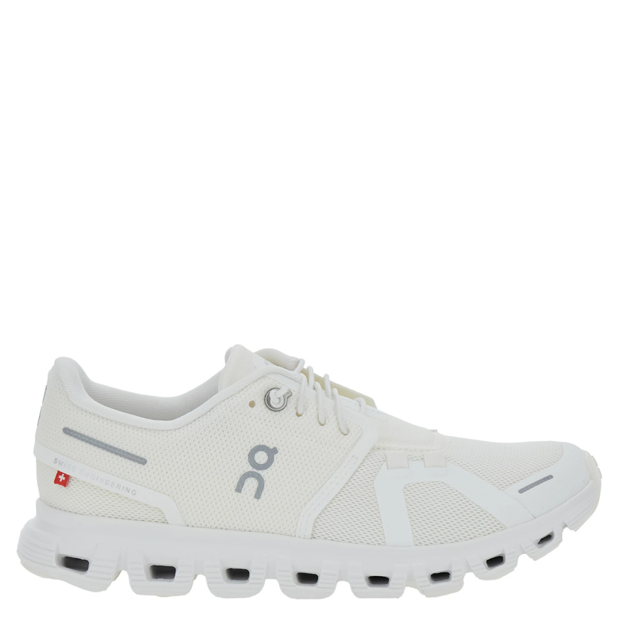 Cloud 6 White Low Top Sneakers with Mesh Details and Logo on the Side in Tech Fabric Woman