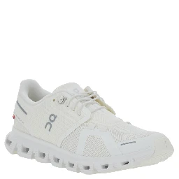Cloud 6 White Low Top Sneakers with Mesh Details and Logo on the Side in Tech Fabric Woman