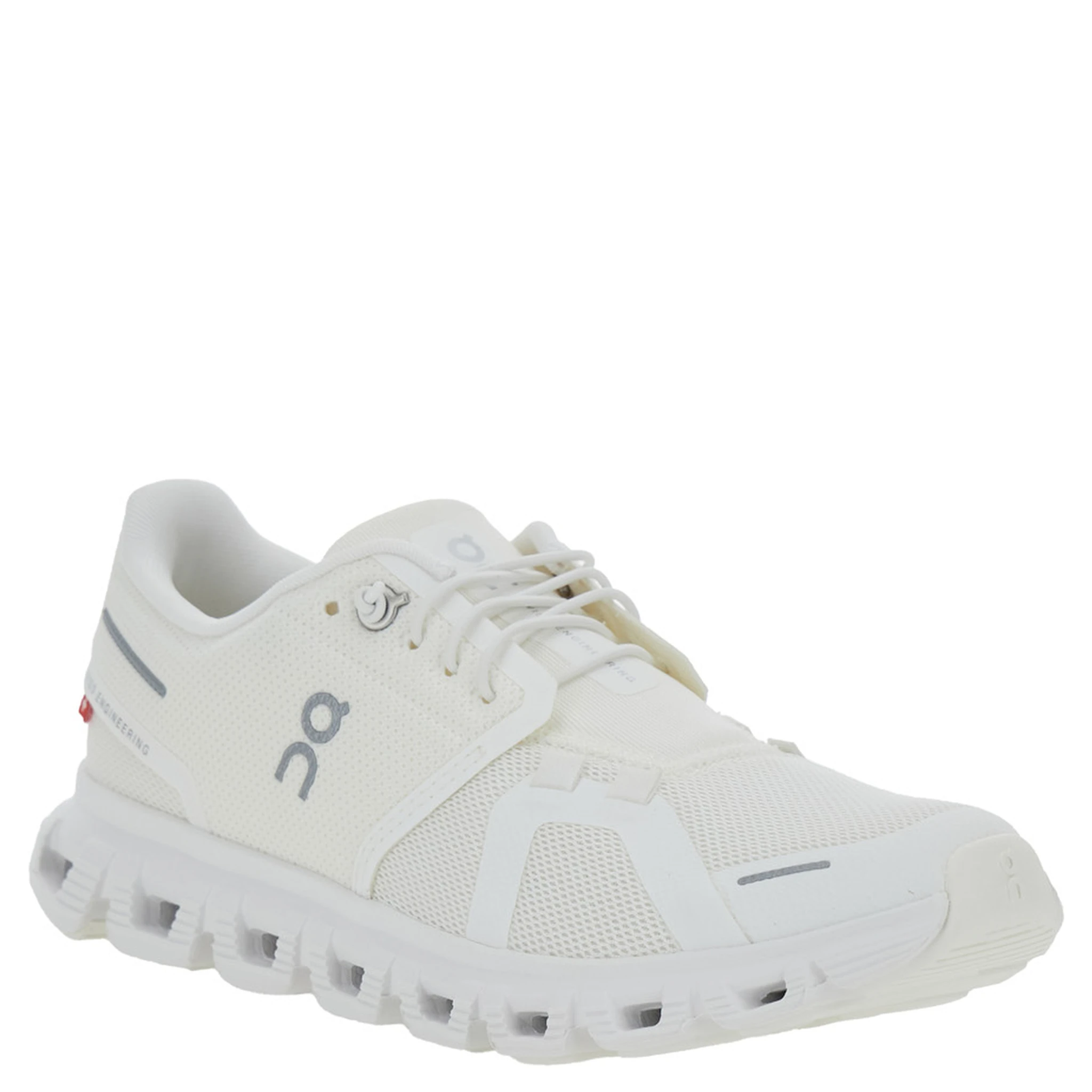 Cloud 6 White Low Top Sneakers with Mesh Details and Logo on the Side in Tech Fabric Woman