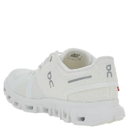 Cloud 6 White Low Top Sneakers with Mesh Details and Logo on the Side in Tech Fabric Woman
