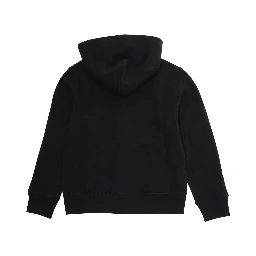 Black Sweatshirt with Hood and Pony Embroidery on the Front in Cotton Blend Boy