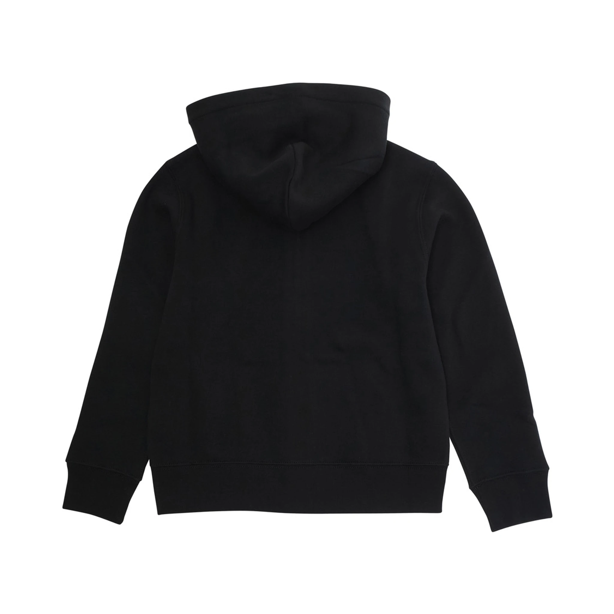 Black Sweatshirt with Hood and Pony Embroidery on the Front in Cotton Blend Boy