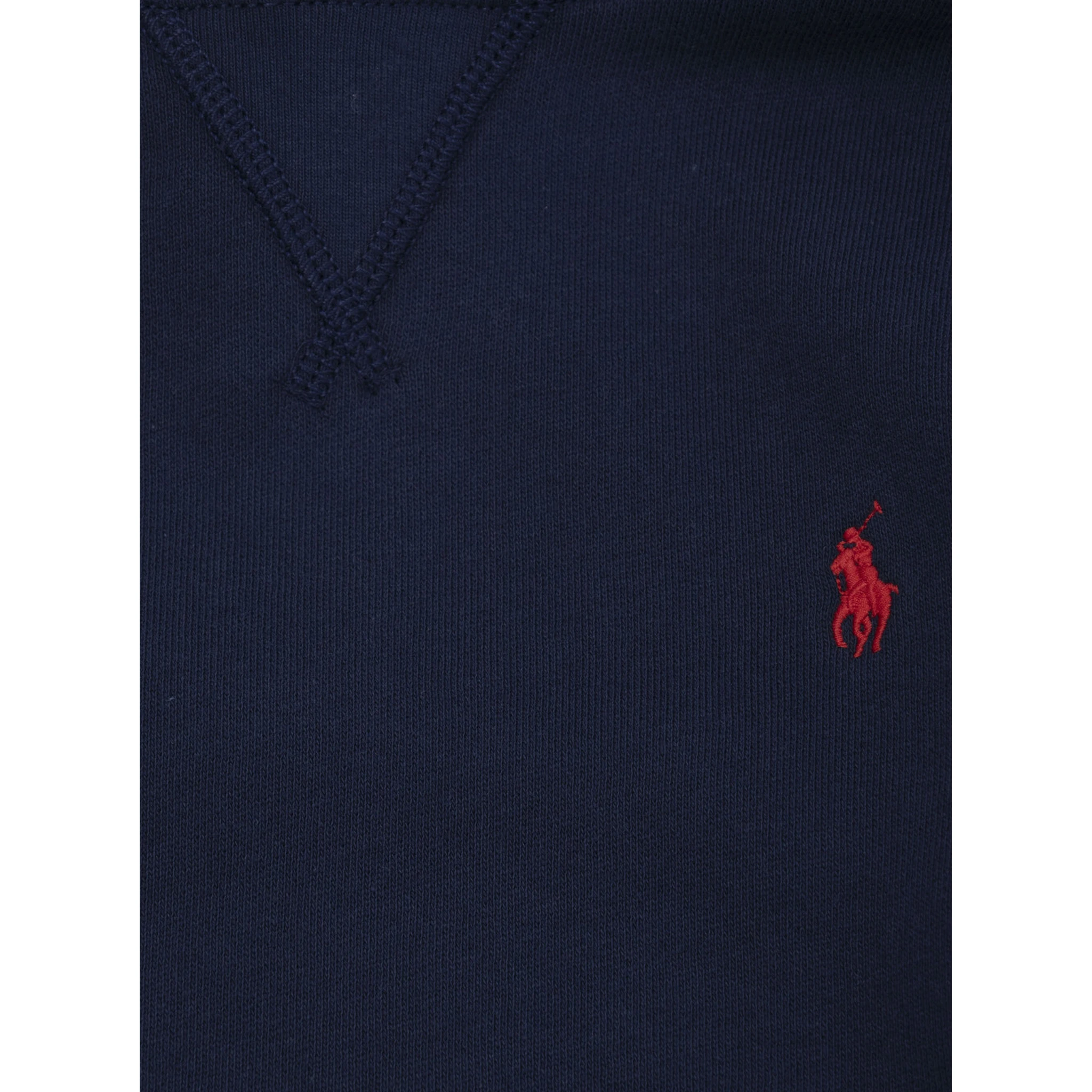 Blue Hoodie with Fixed Hood and Pony Embroidery on the Front in Cotton Blend Boy