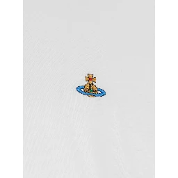 White Crewneck T-Shirt with Orb Logo Detail on the Front in Cotton Woman