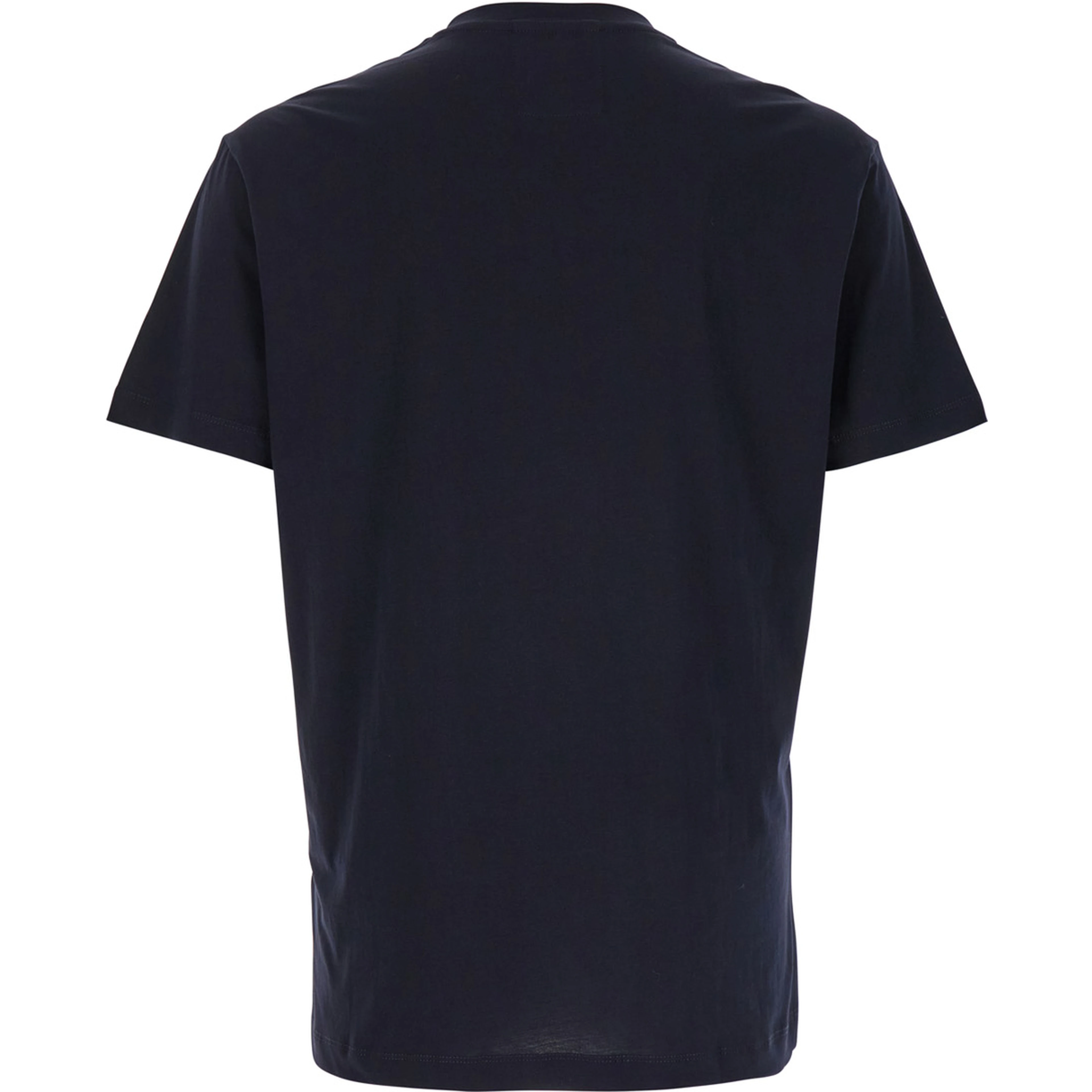 Blue T-Shirt with Contrasting Logo Lettering Print in Cotton Man