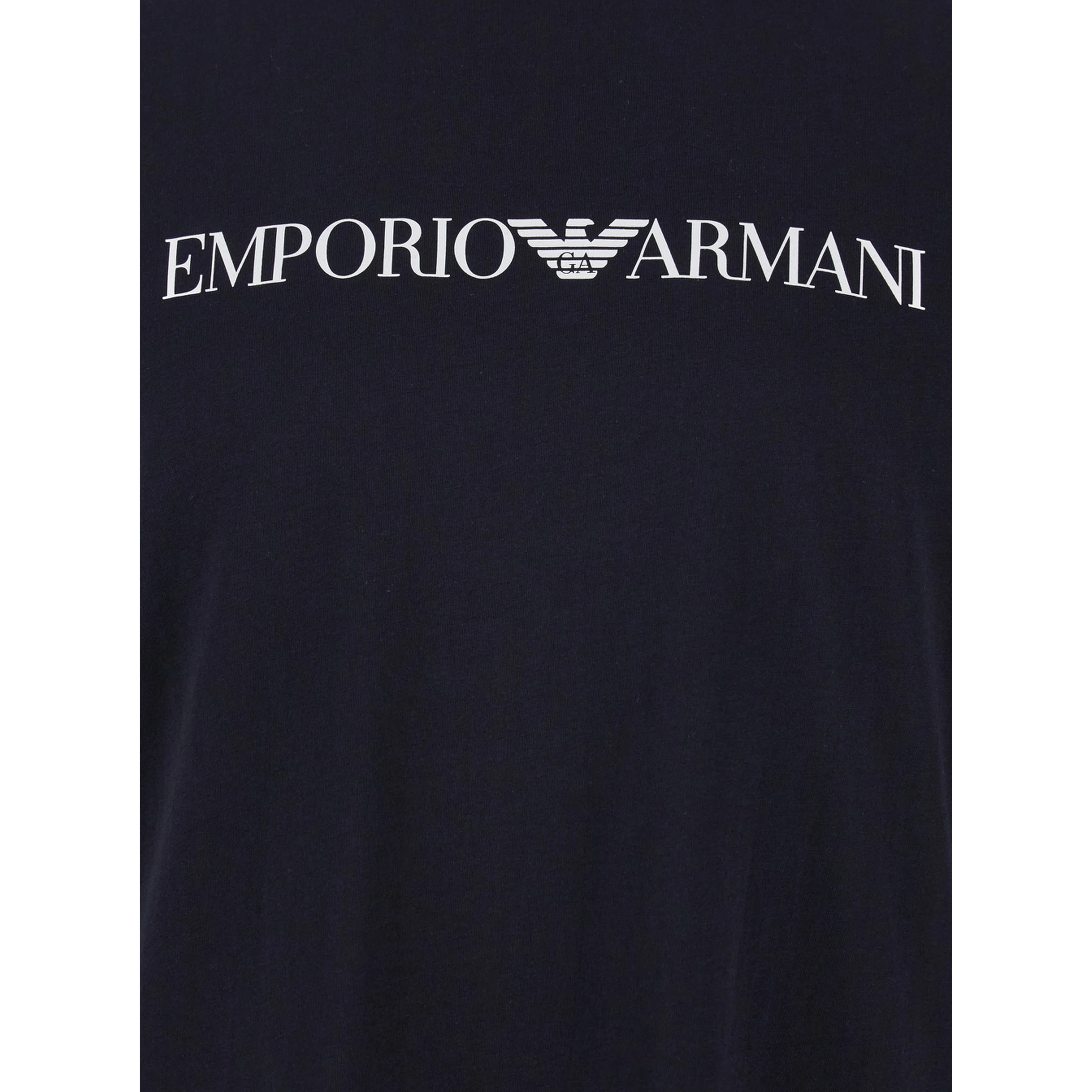 Blue T-Shirt with Contrasting Logo Lettering Print in Cotton Man