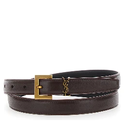 Brown Belt with Cassandre Loop in Leather Woman