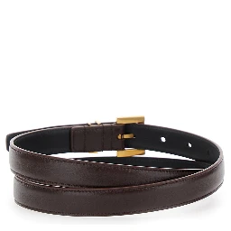 Brown Belt with Cassandre Loop in Leather Woman
