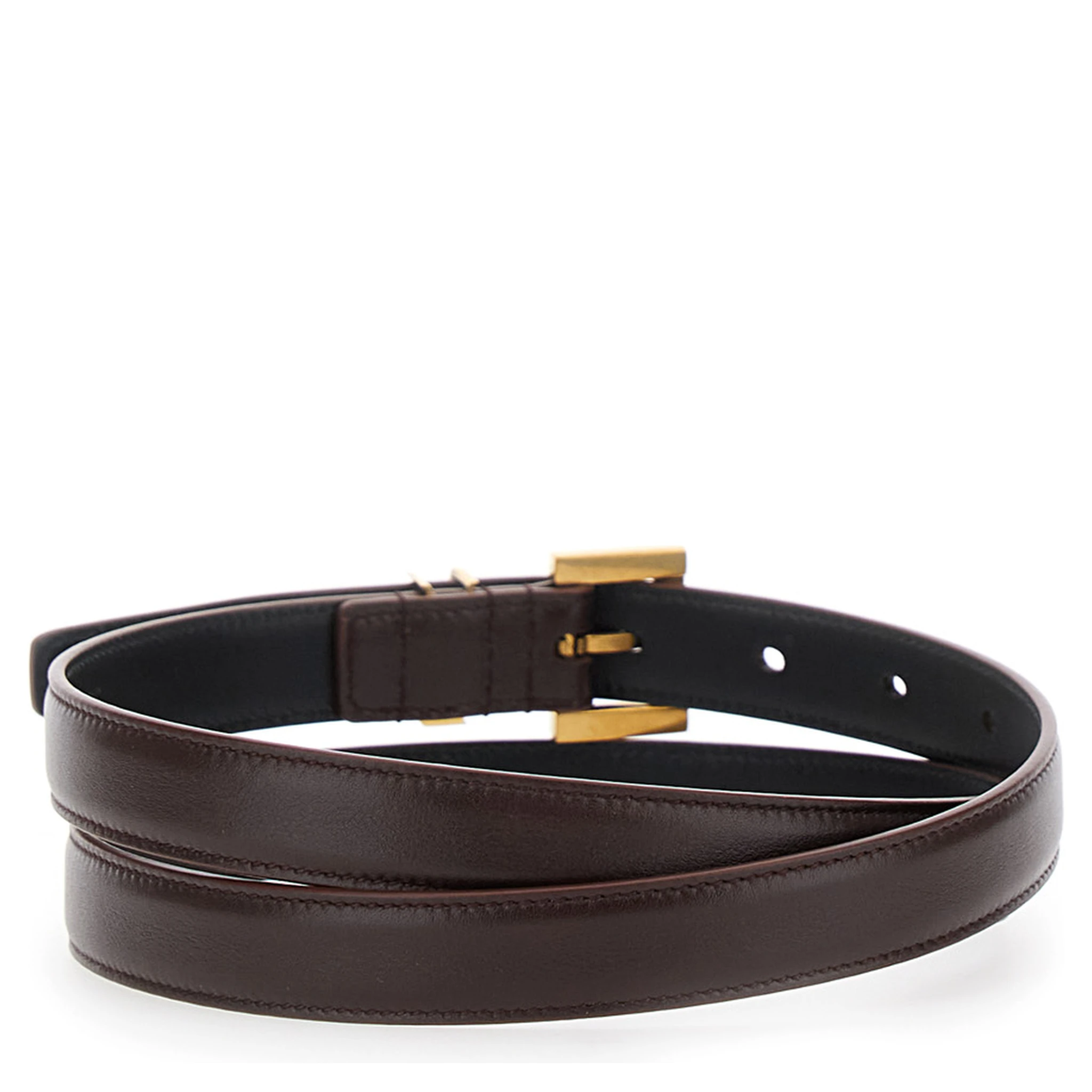 Brown Belt with Cassandre Loop in Leather Woman