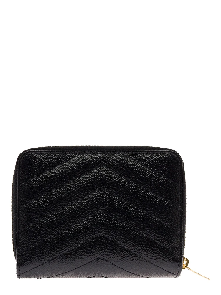 Saint Laurent Womans Black Grain De Poudre Leather Wallet alternative