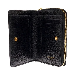 Saint Laurent Womans Black Grain De Poudre Leather Wallet